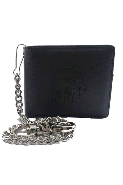 vampirefreaks - Skull Drip Emboss Bifold Wallet w/ Chain