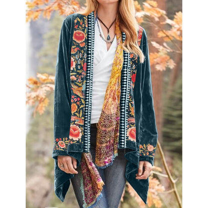 Bohemian Flowers Print Cardigan COAT