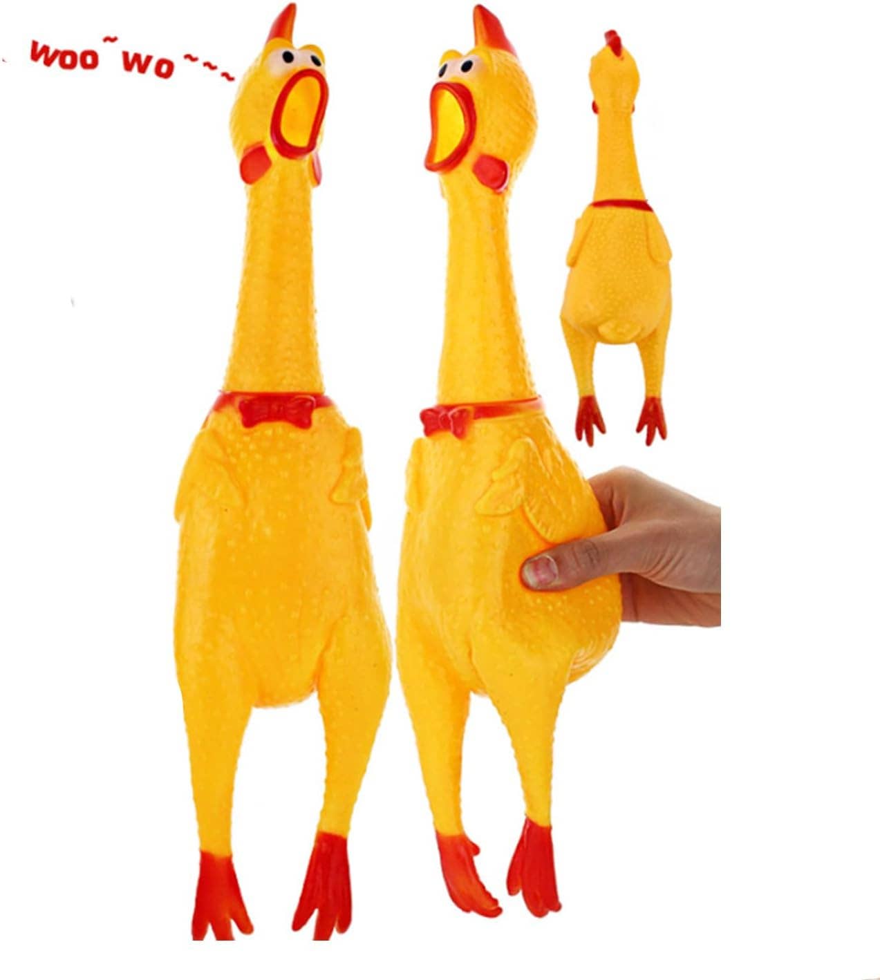 Tsyware - Screaming Chicken Toy Rubber Squawking Chicken Big 12-inch