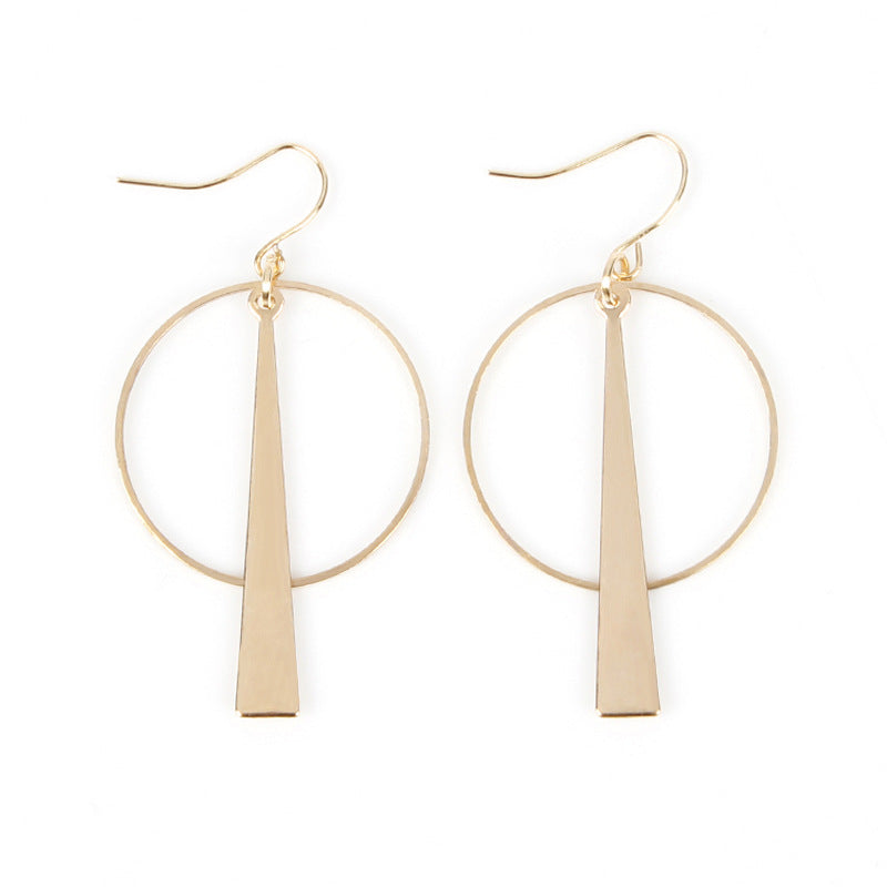 Creative Geometry Round Ring Earrings All-match Long Eardrops Fashion