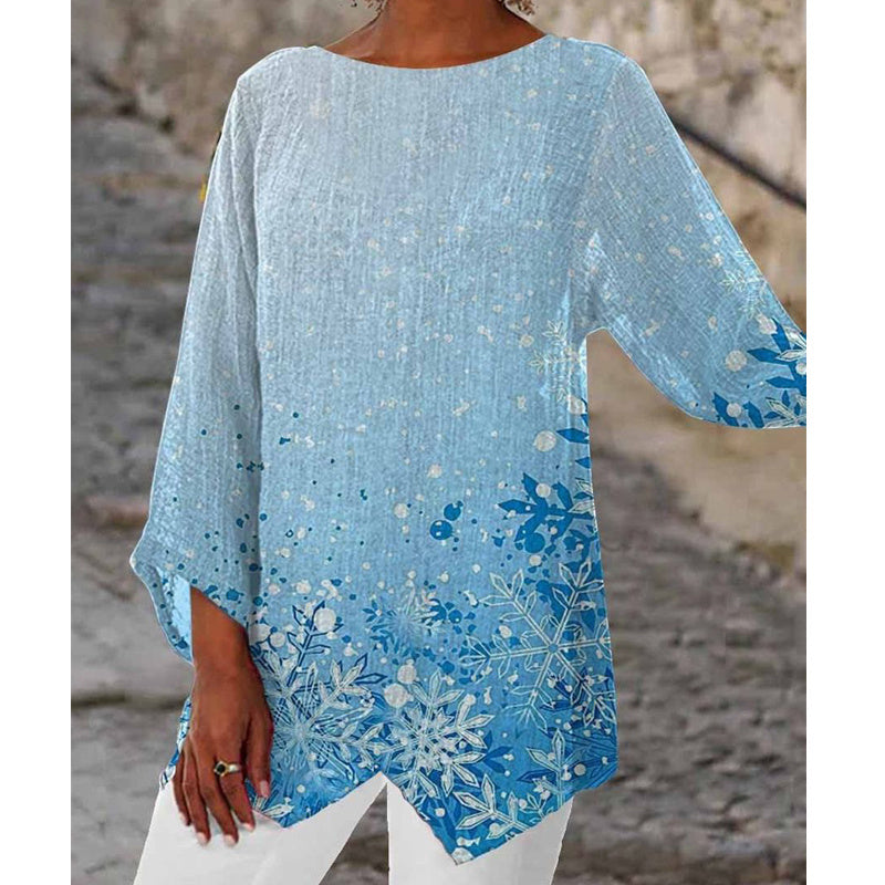 Starry Sky Galaxy 3D Digital Printed Women's Long Sleeved Boat Neck Top