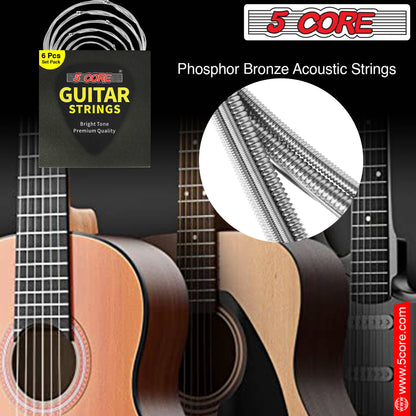 5 Core Inc. - 5Core Acoustic Guitar Strings Steel Gauge w Deep Bright Tone