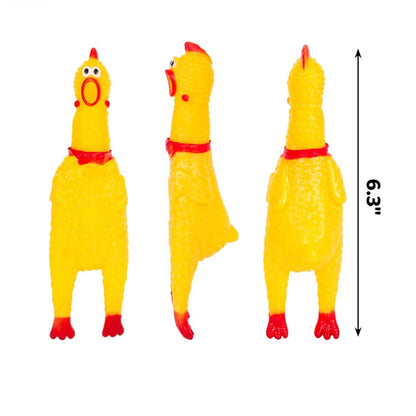 Tsyware - Small Squeaky Rubber Chicken Chew Toy, Playful Squeeze Sound