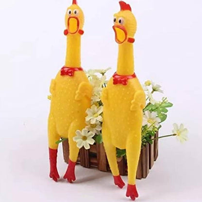 Tsyware - Screaming Chicken Toy Rubber Squawking Chicken Big 12-inch