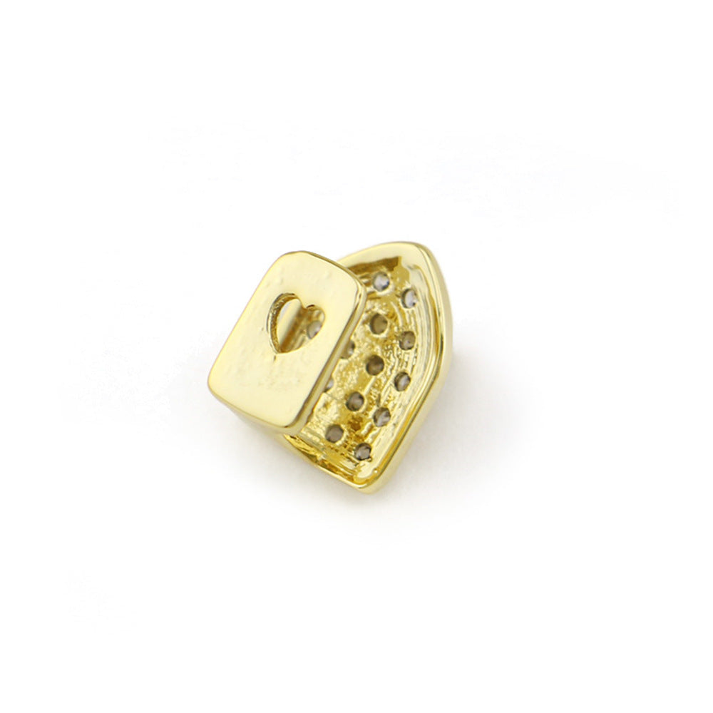 4A Micro Inlaid Zircon Hip Hop Tooth Socket 18K Gold Plated