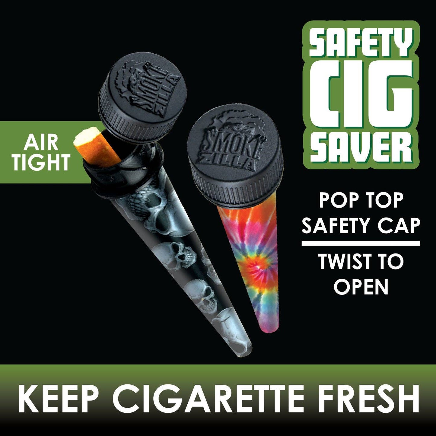 Novelty Closeout - Smokezilla Metal Cigarette Saver Assortment- 24/Pack