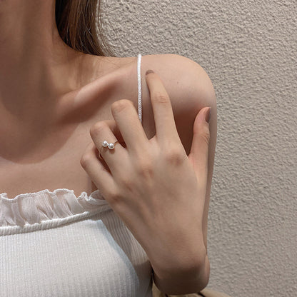 Design Ins Style Simple Retro Open-end Pearl Adjustable Ring