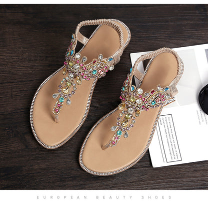 Sandals with colorful diamonds and sandals