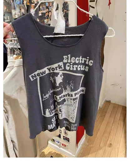 American Rock Band Printed T-shirt Vest