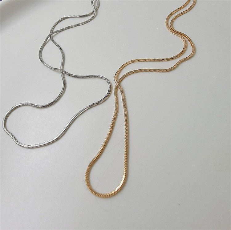 Female Minimalist Exquisite Square Snake Necklace