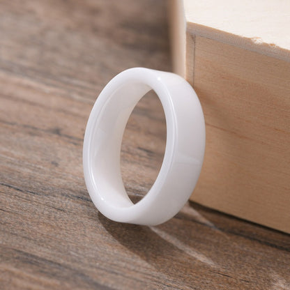 Black And White Ceramic Ring Korean Style