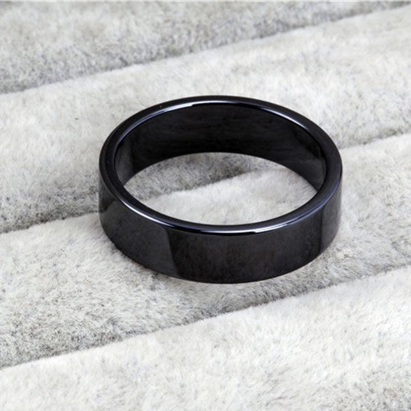 Black And White Ceramic Ring Korean Style