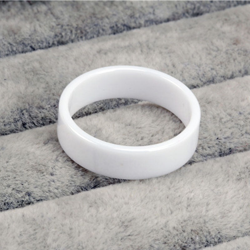 Black And White Ceramic Ring Korean Style