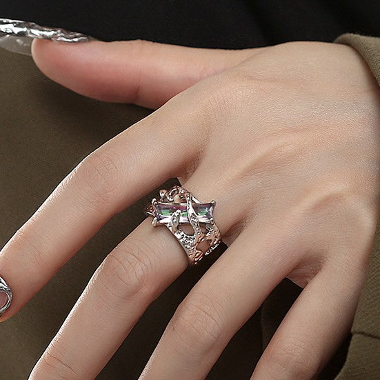 Special-interest Design High-grade Cold Wind Couple Rings