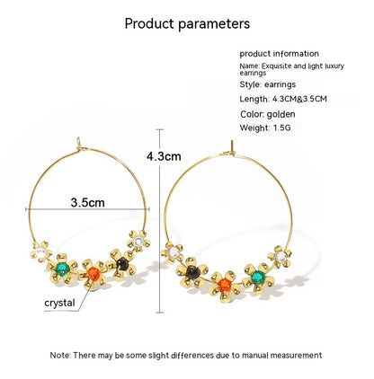 Fashion Vintage Small Flower Metal Women's Stainless Steel Earrings