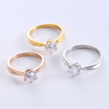 Simple Stainless Steel Shiny Ring Fashion Temperament