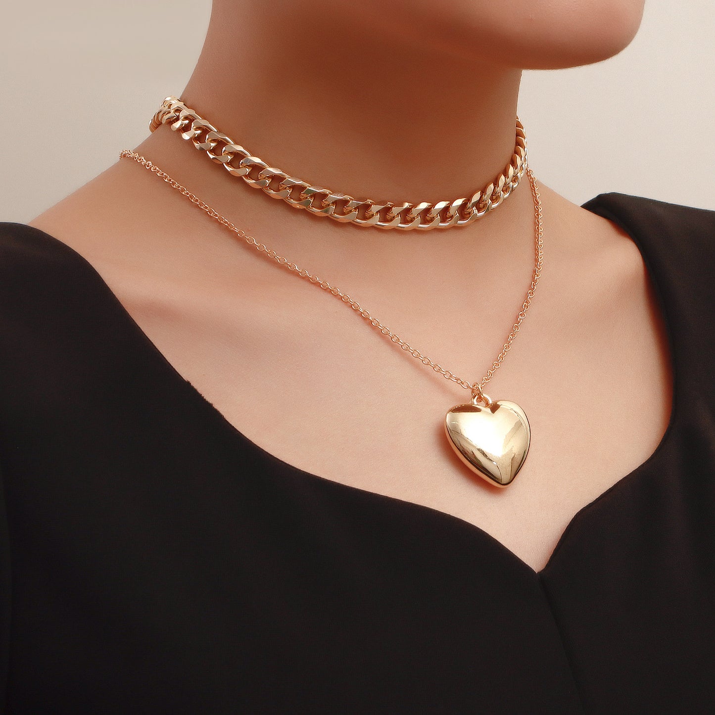 Women's Double-layer Metal Chain Necklace