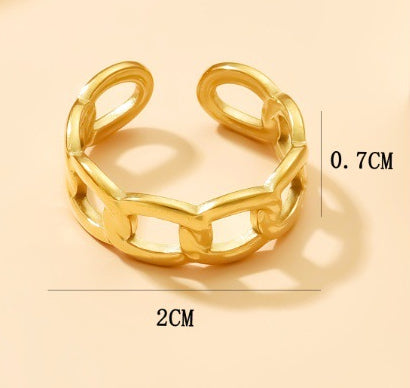 Women's Stainless Steel Gold-plated Ring