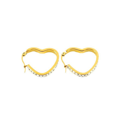 Female Niche 18K Stainless Steel Retro Love Heart Earrings