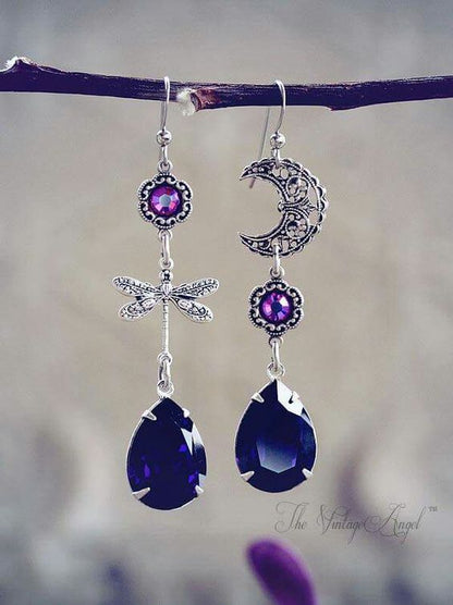 Blue Water Drop European And American Style Temperamental Earrings Women