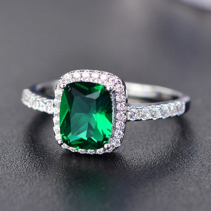 Women's Square Colored Gemstone Ring