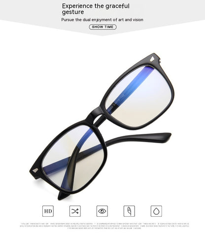 Trendy Eyeglass Frame With Women's Blue Film Flat Light