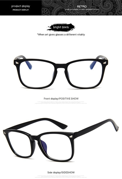 Trendy Eyeglass Frame With Women's Blue Film Flat Light