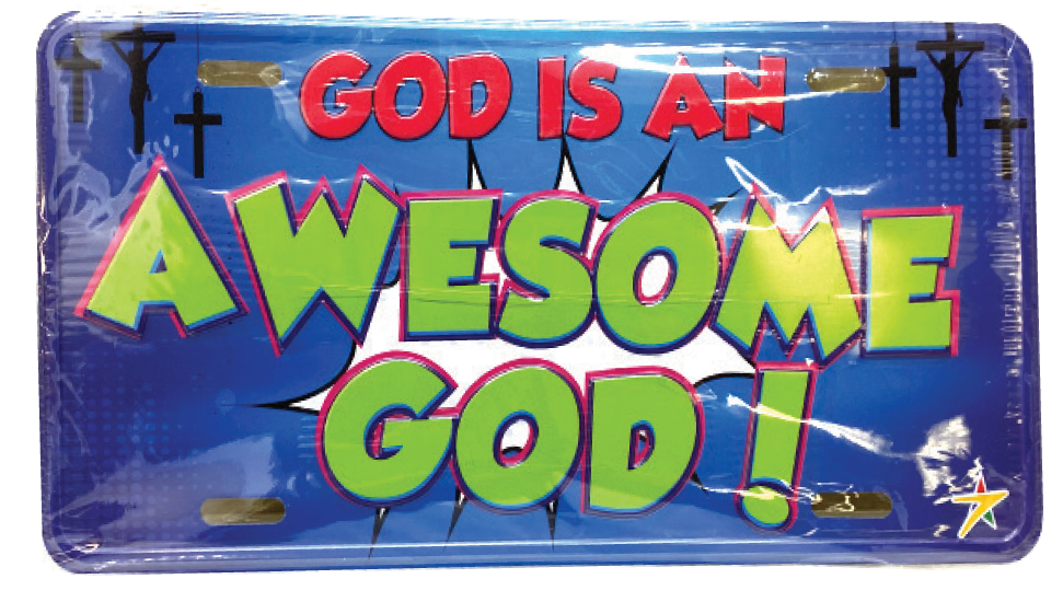 7 Star - "GOD IS AN AWESOME GOD" Aluminum Embossed License PlateTag