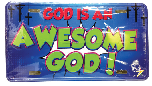 7 Star - "GOD IS AN AWESOME GOD" Aluminum Embossed License PlateTag