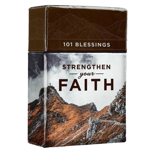 Christian Art Gifts - Box of Blessings Brown Faith Mountains Matt. 17:20