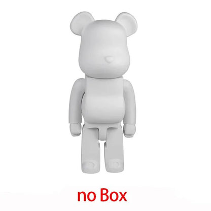 28cm 400% Bearbrick Bear@Brick Action Figures DIY Paint Bear Brick Toys Violent Bear Ornaments Home Decor Kids Birthday Gift Toy