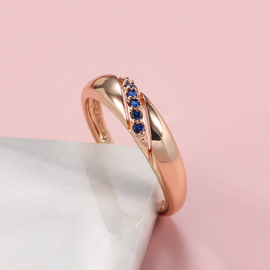 Ins Trendy European And American Fashion Copper Inlaid Zircon Ring