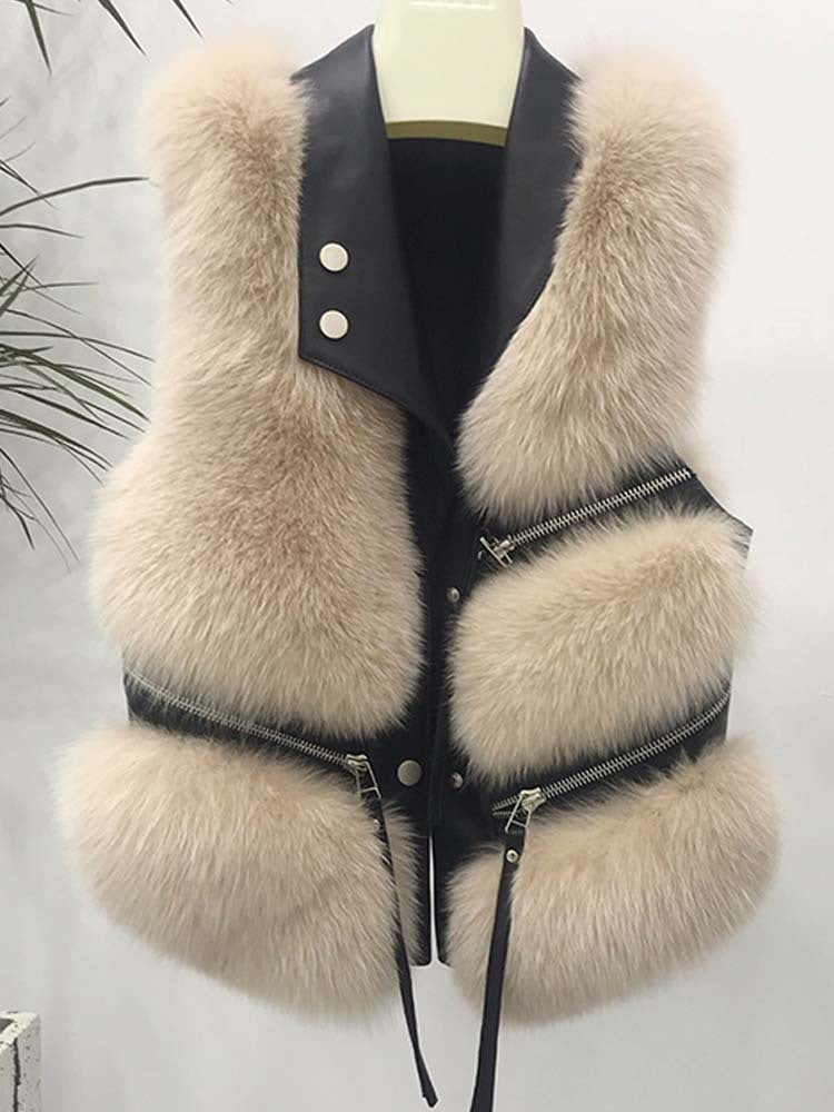 Women's Fashion Vest Fur Coat