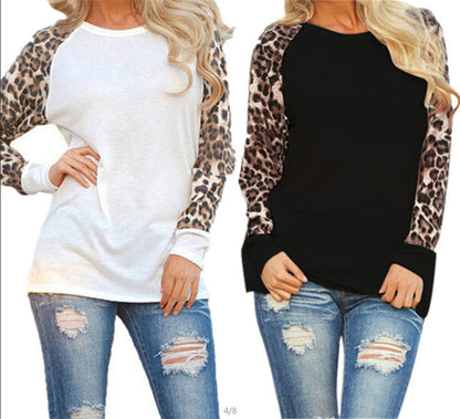 T-shirt Leopard Print Printed Chiffon Top