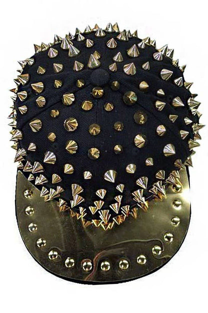 Cap Zone - Punk Rock Heavy Metal Studded Snapback: Black/Gold