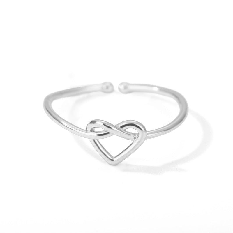 Stainless Steel Plated 18K Gold Love Heart-shaped Ring Female