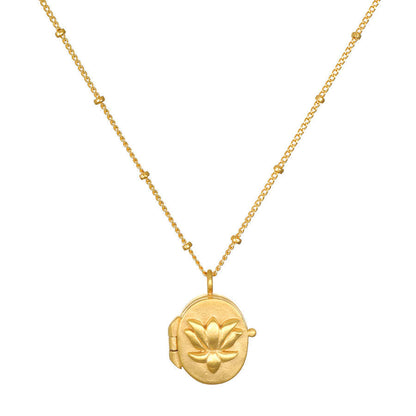 Lotus Album Necklace Flower Pendant Sweater Chain