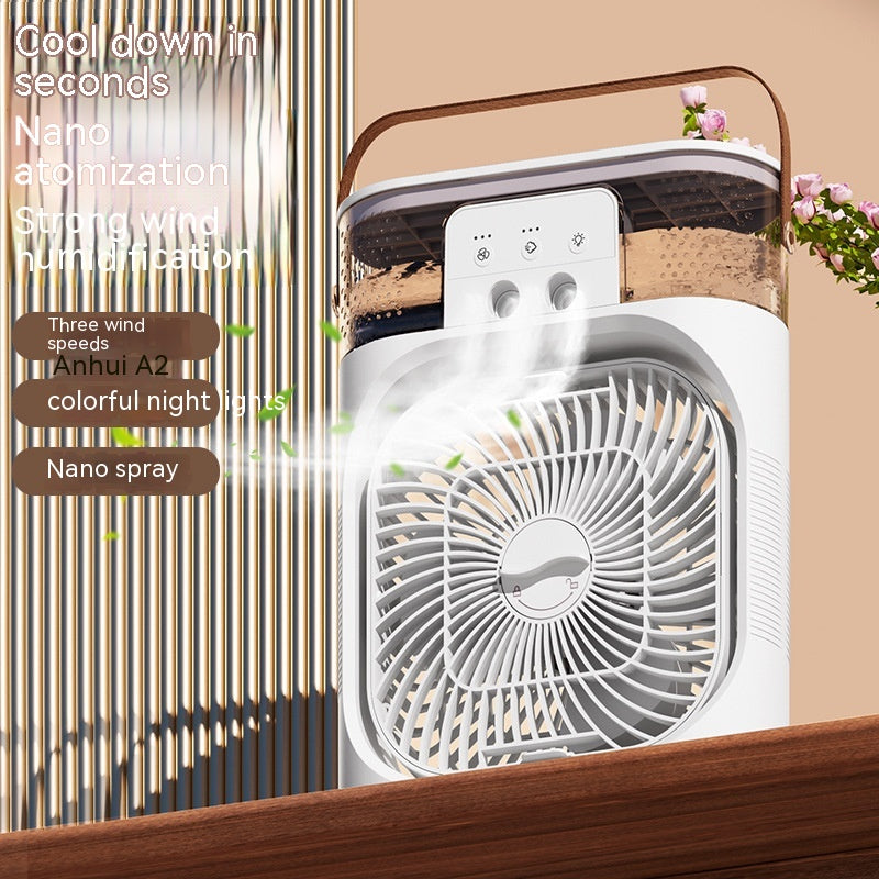 New Charging Version 3 In 1 Air Humidifier Cooling Fan LED Night Light Water Mist Humidification Fan Spray Electric Fan