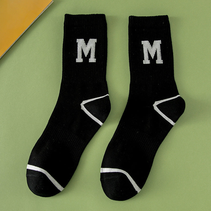 Women's Fashion All-match Outer Wear Letter Tube Socks