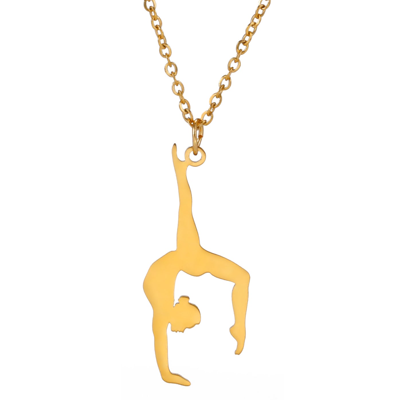 Gymnastics Shape Pendant Stainless Steel Necklace