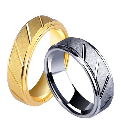 Fashionable Frosted 7mm Wide Tungsten Steel Ring