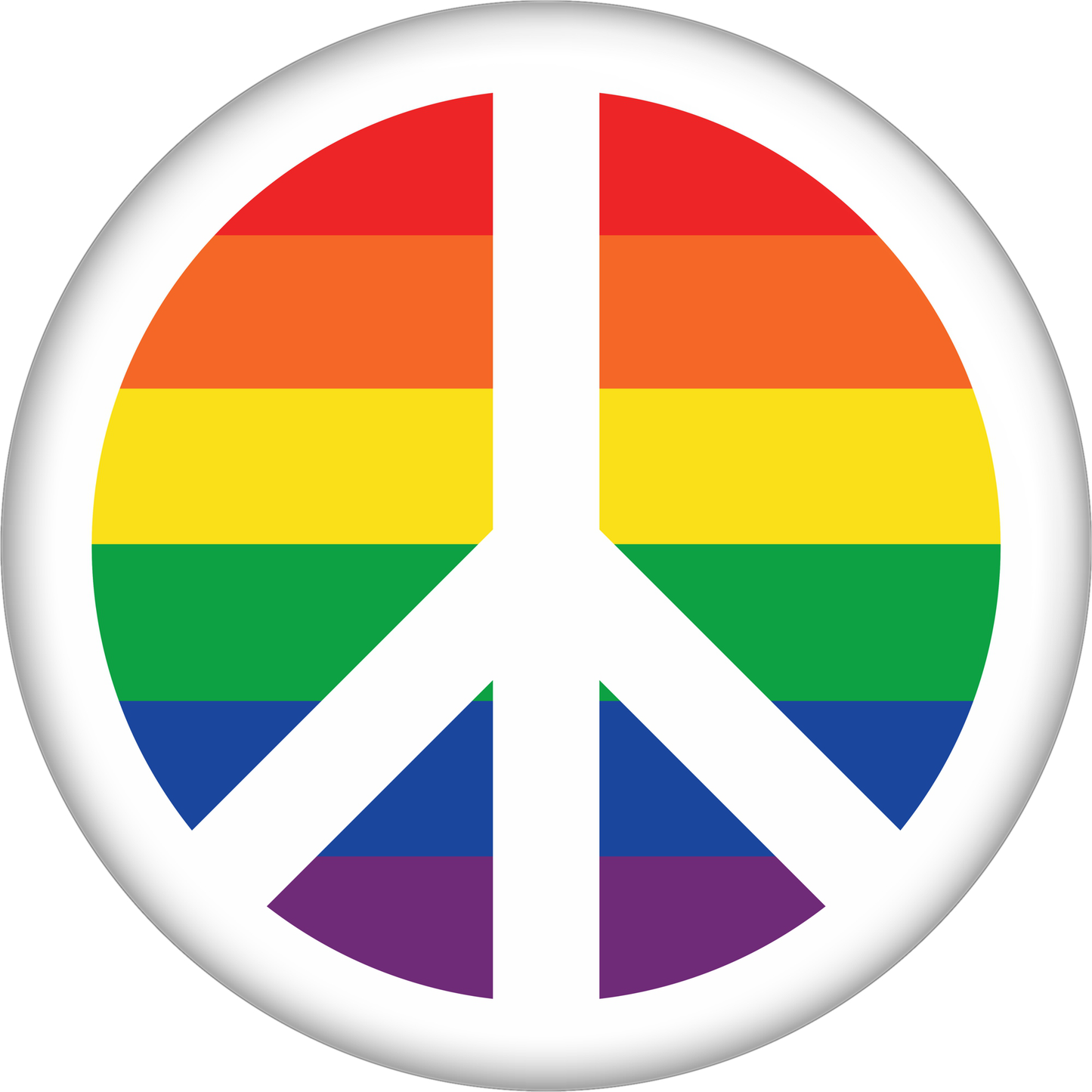 Square Deal Recordings & Supplies - Magnet - Peace Sign - 8 Color Options: Pride Rainbow / Black