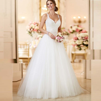 Lace Tube Top Removable Classic Wide Hem Bubble Skirt Floor-length Wedding Dress