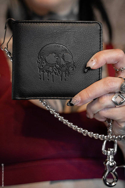vampirefreaks - Skull Drip Emboss Bifold Wallet w/ Chain
