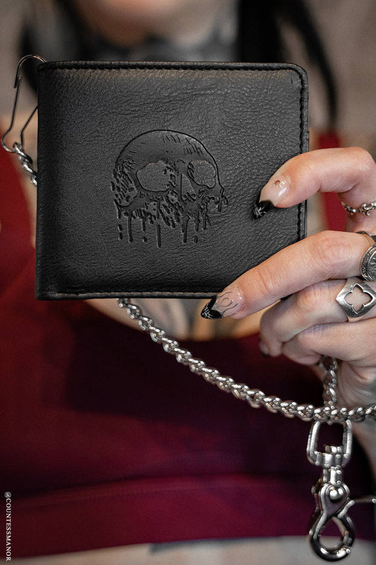vampirefreaks - Skull Drip Emboss Bifold Wallet w/ Chain