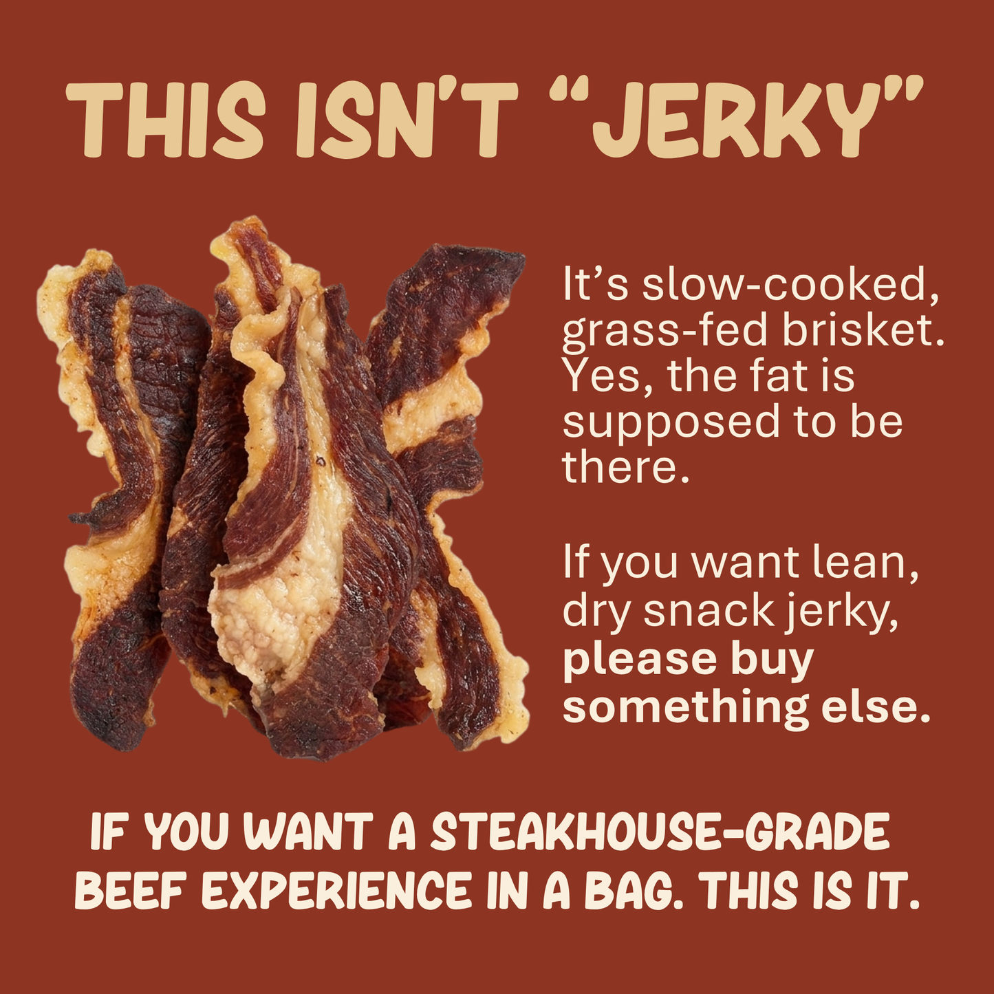 Grazly - Beef Brisket Slabs - 100% Grass-Fed & Finished - 2oz Bag