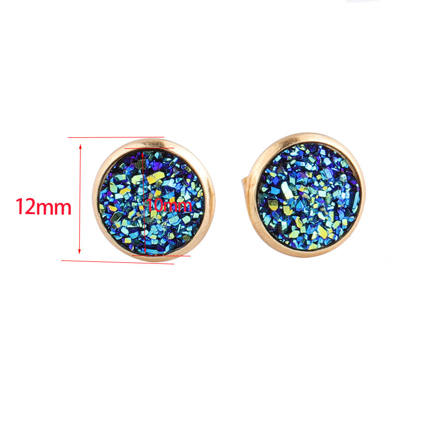 Starry Stainless Steel Water Plated Gold Stud Earrings