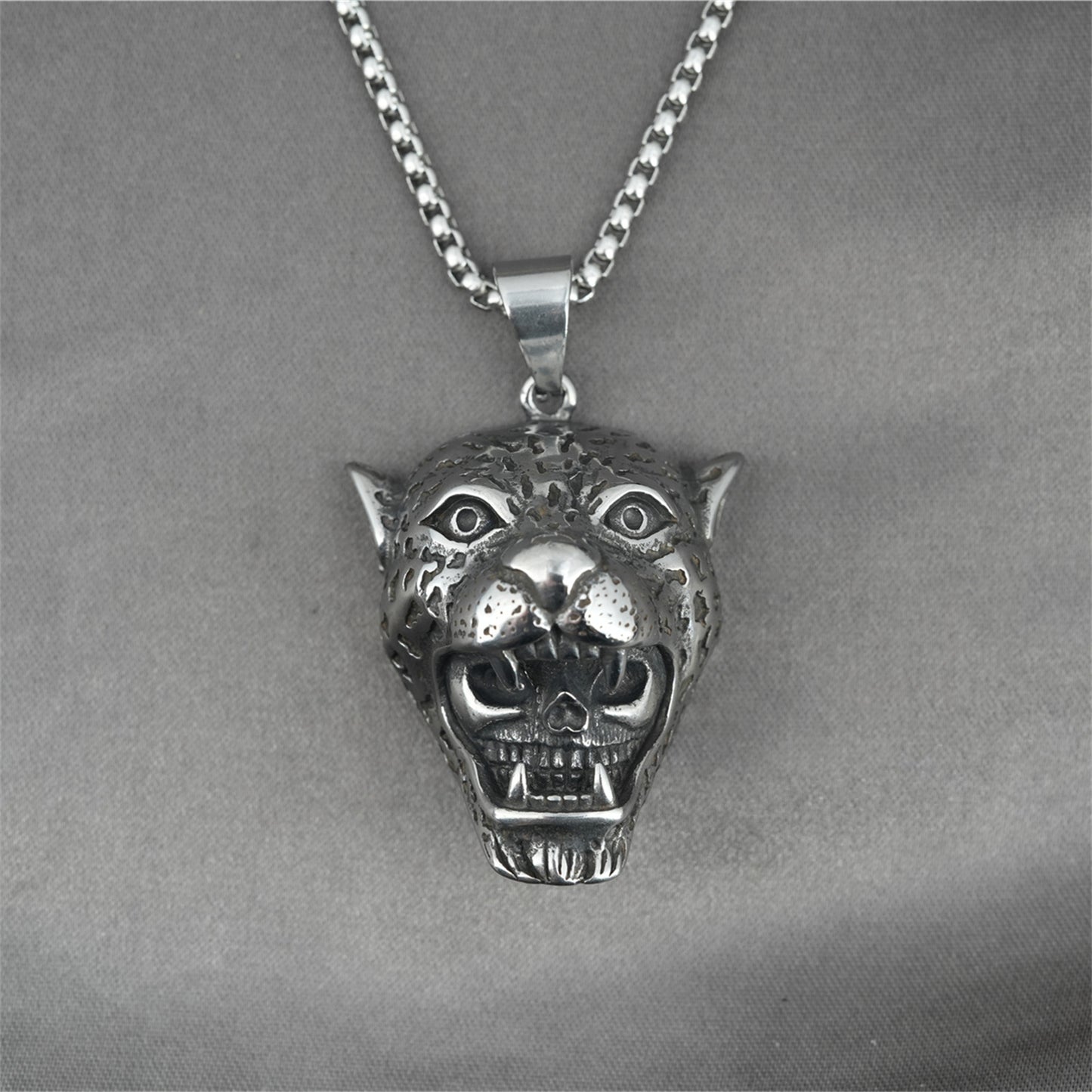 Simple Tiger Skull Lion Pendant Necklace