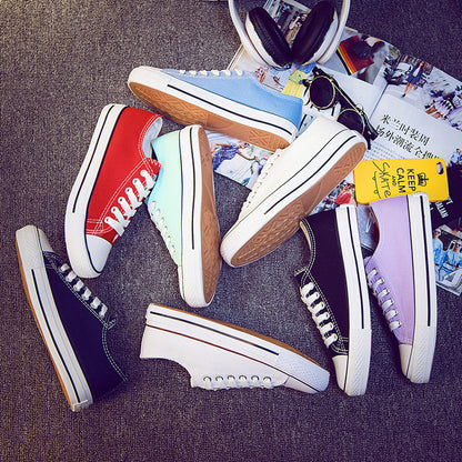 2021ulzzang autumn new lovers shoes casual shoes sneakers shoes Korean low canvas shoes to help female students