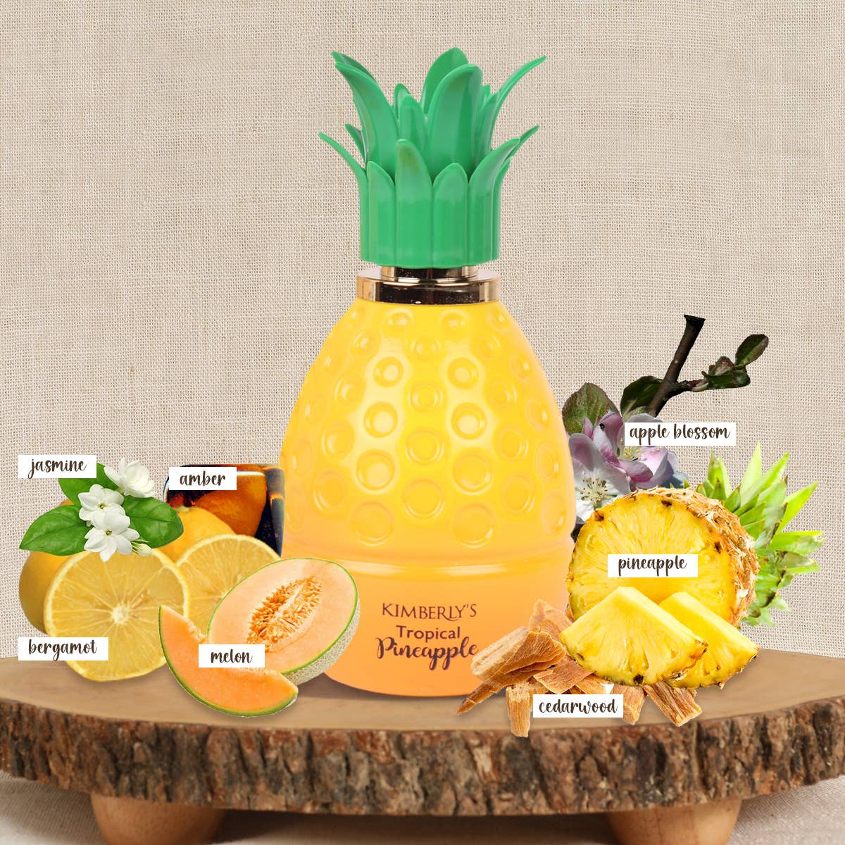 MYS Wholesale Inc - Kimberly Tropical Pineapple Spray Perfume For Women